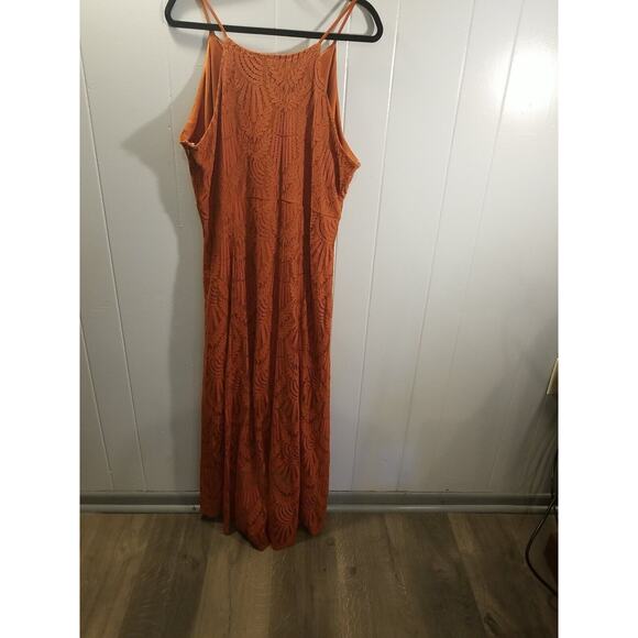 Maurice Women's XL  Rusty Brown Lace Sleeveless Fit & Flare Maxi‎ Dress - Picture 5 of 12